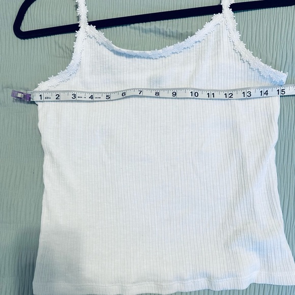 NWT Old Navy White Ribbed Flower Crop Cami Tank / XL (14-16) - Picture 8 of 8